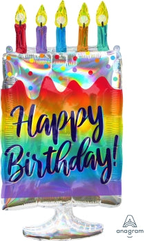 Foil Balloon Super Shape Holo Iridescent BirthdayCake