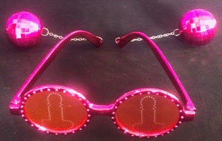 Glasses with Mirror Balls Pink
