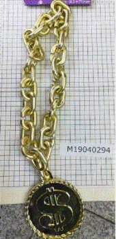 Necklace Gold Chain with Dollar Sign