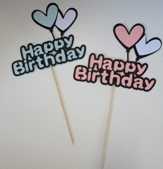 Cake Topper - Happy Birthday assorted