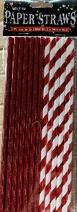 Straws - Paper Foil Red Mix (24)