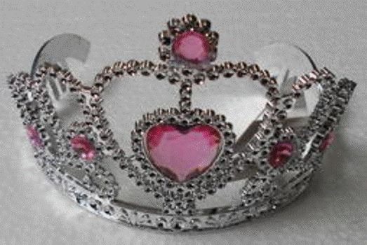 Tiara - Silver with Pink Heart Gem