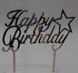Cake Topper Happy Birthday Rose Gold