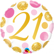Foil Balloon Pink & Gold Dots 21