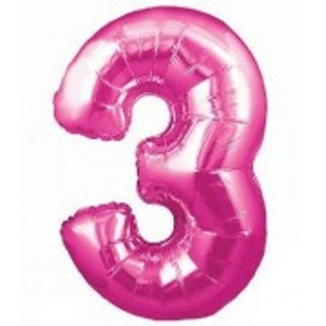 Foil Balloon Super Shape 3 Pink 34 inch