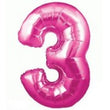 Foil Balloon Super Shape 3 Pink 34 inch