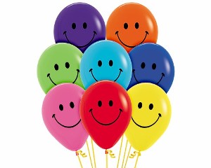 Balloon - Latex Smiley Face assorted colours