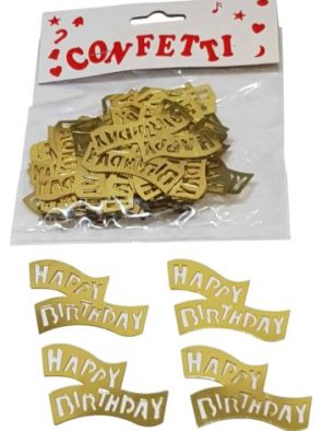 Confetti - Happy Birthday CutOut Gold