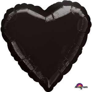 Foil Balloon Opaque Black Heart