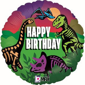 Foil Balloon Happy Birthday Jurassic Dinosaur