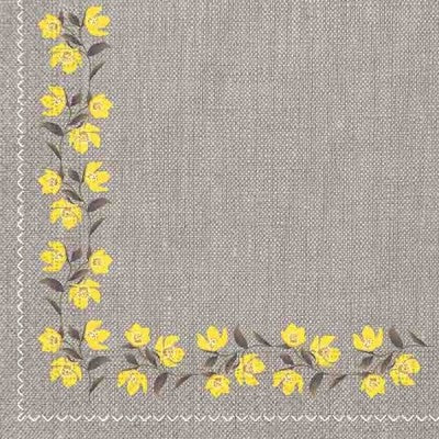 Serviettes - Texture Yellow Flowers (20)