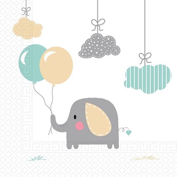 Elephant Baby Napkins ECO Compostable (20)