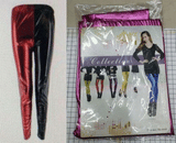 Leggings Shiny Black & Red L88c