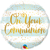 Foil Balloon On Your Communion Blue