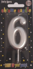 Candle - No 6 Chrome Silver