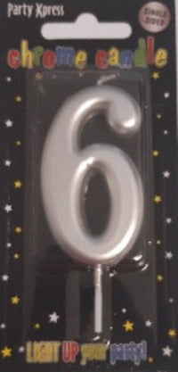 Candle - No 6 Chrome Silver