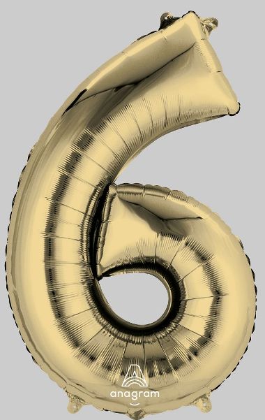 Foil Balloon Super Shape 6 White Gold