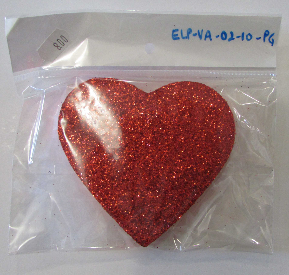 Polystrene Heart 10cm Red Glitter
