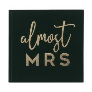 Botanical Hen Green Velvet Gold Foiled Guest Book