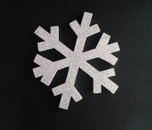 Polystrene Snowflake 30cm Silver Glitter