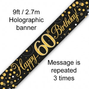 Banner Sparkling Fizz 2.7m 60th Birthday
