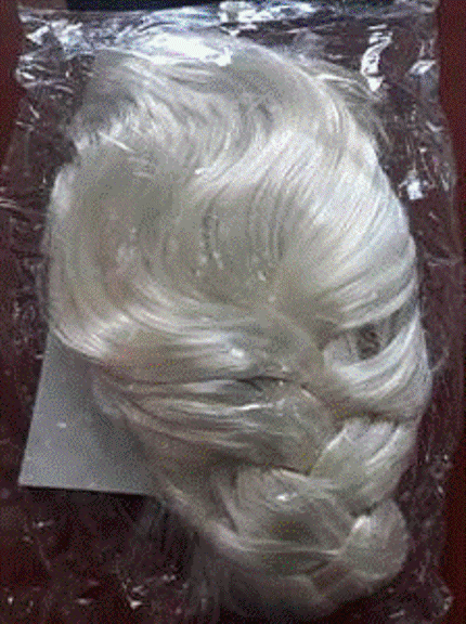 Wig White Blonde with Braids