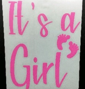 Balloon Sticker - It's a Girl Light Pink