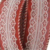 Ribbon - Hessian Red with Lace 4cmx4.5m