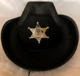 Cowboy Hat Black + Badge