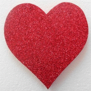 Polystrene Heart 20cm Glitter Red