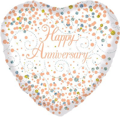 Foil Balloon Happy Anniversary Rose Gold