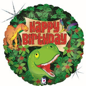 Foil Balloon Happy Birthday Dinosaur