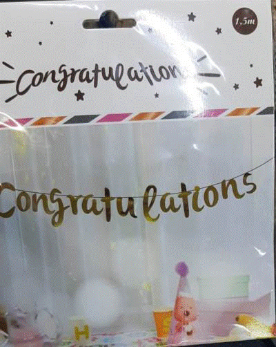 Banner - Congratulations Gold 1.5m