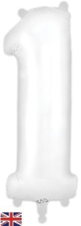 Foil Balloon Super Shape 1 Matte White