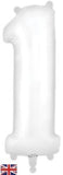 Foil Balloon Super Shape 1 Matte White