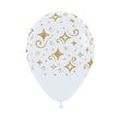 Balloon - Latex Gold Diamond Glitter on White