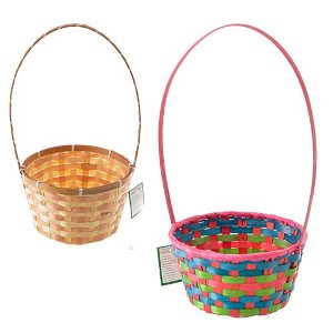 Flower Basket Bamboo 20x9cm assorted