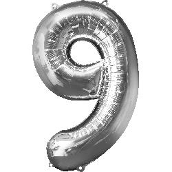 Foil Balloon Super Shape 9 Silver