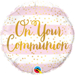 Foil Balloon On Your Communion Pink