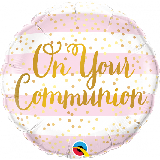 Foil Balloon On Your Communion Pink