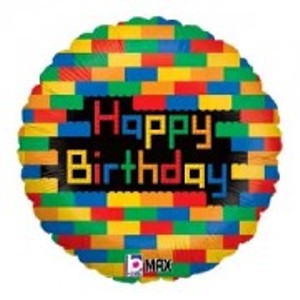 Foil Balloon Blocks Happy Birthday