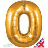 Foil Balloon Super Shape 0 Gold 34 inch