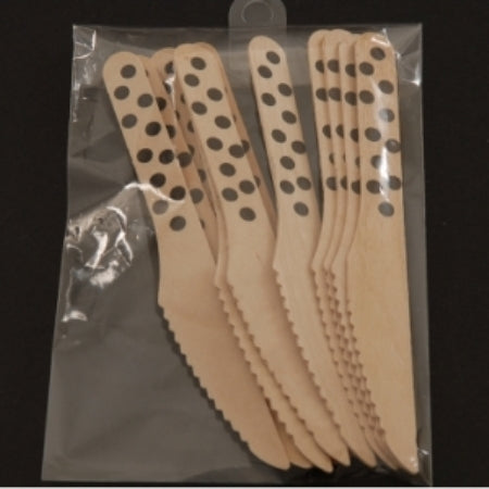 Wooden Knives Dots Black (12)