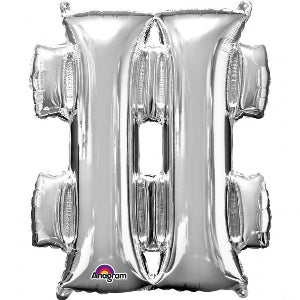 Mini Shape Foil Balloon Symbol # Silver Air Fill