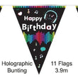 Bunting Music Birthday Holographic  3.9m (11 Flags)