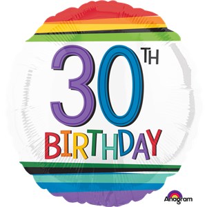 Foil Balloon Rainbow 30th Birthday