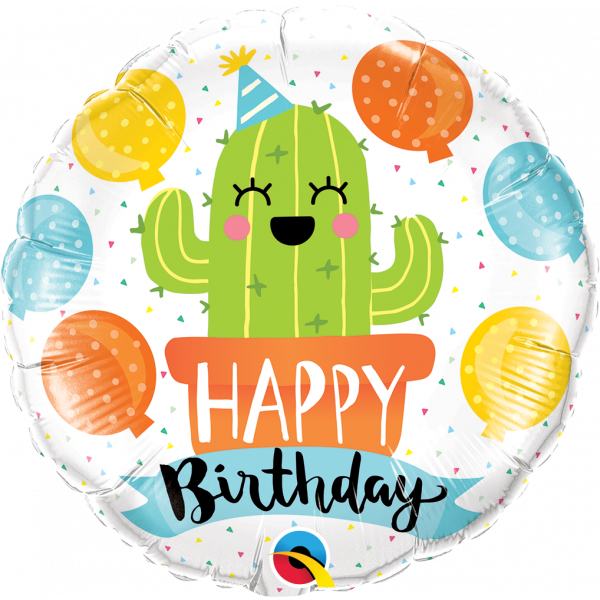 Foil Balloon - Happy Birthday Cactus