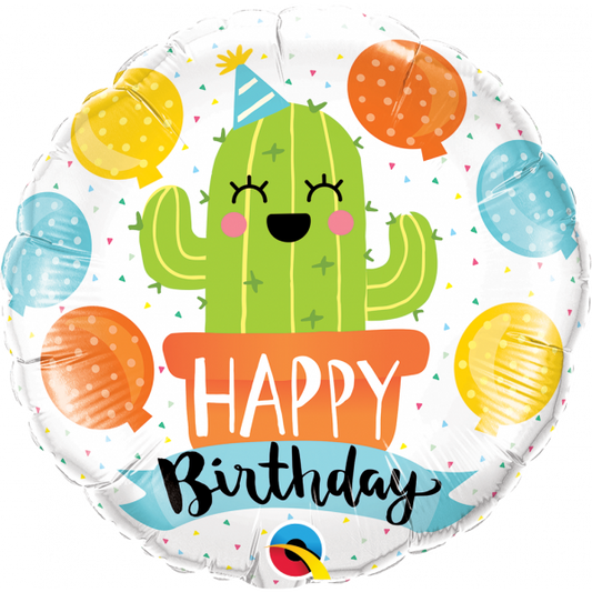 Foil Balloon - Happy Birthday Cactus