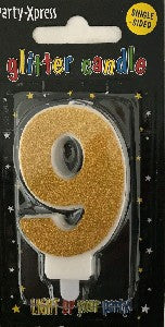 Candle - No 9 Glitter Gold