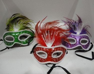 Mask with Feathers assorted